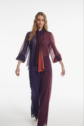 DOUBLE-SIDED PRINTED CHIFFON SERPE BLOUSE